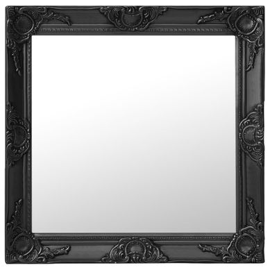 Miroir Mural Style Baroque 60x60 Cm Noir