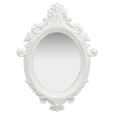 Miroir Mural Style Château 56x76 Cm Blanc Miroir Mural Style Château 56x76 Cm Blanc