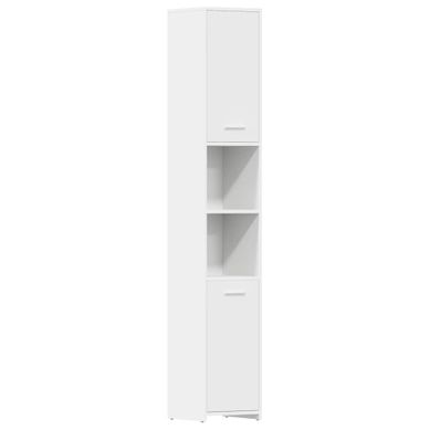 Meuble Colonne Salle De Bain - Armoire Rangement 2 Portes, 6 Étagères Réglables, Design Moderne En Bois