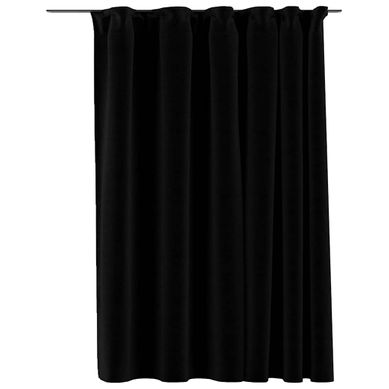 Rideau Occultant D'aspect De Lin Avec Crochets Noir 290x245 Cm