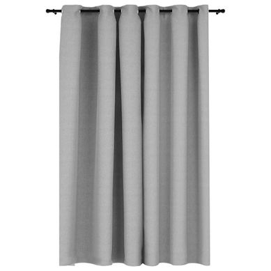 Rideau Occultant Aspect De Lin Avec Oeillets Gris 290x245 Cm
