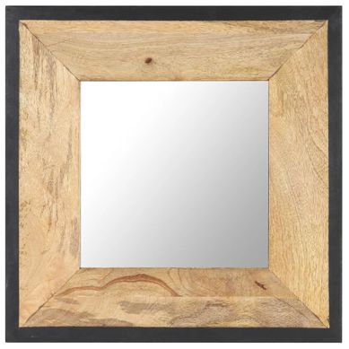 Miroir 50x50 Cm Bois De Manguier Massif