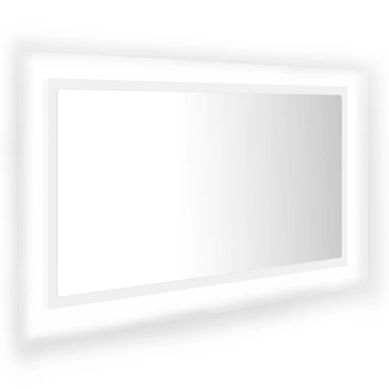 Miroir À LED De Salle De Bain Blanc 80x8,5x37 Cm Acrylique Miroir À LED De Salle De Bain Blanc 80x8,5x37 Cm Acrylique