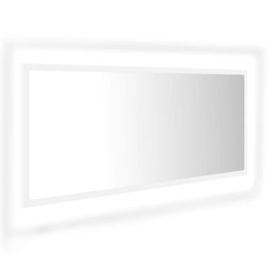Miroir À LED De Salle De Bain Blanc 100x8,5x37 Cm Acrylique Miroir À LED De Salle De Bain Blanc 100x8,5x37 Cm Acrylique