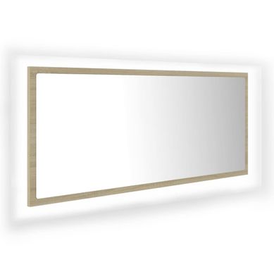 Miroir LED De Salle De Bain Chêne Sonoma 100x8,5x37cm Acrylique Miroir LED De Salle De Bain Chêne Sonoma 100x8,5x37cm Acrylique