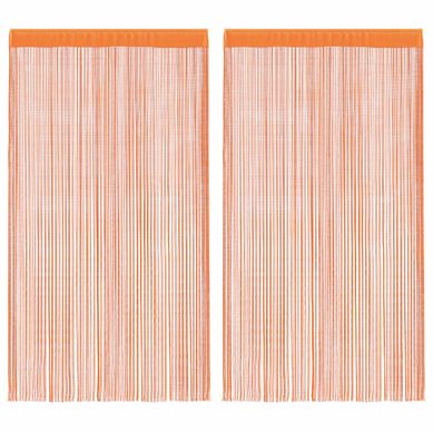 Rideau En Fils 2 Pièces 140 X 250 Cm Orange
