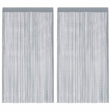 Rideaux à Fils 2 Pièces Gris Clair 100x250 Cm Rideaux à Fils 2 Pièces Gris Clair 100x250 Cm