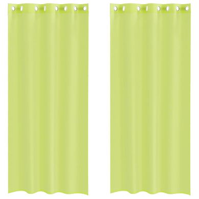 Rideaux En Voile Avec Oeillets 2 Pièces Vert Pomme 140x225 Cm