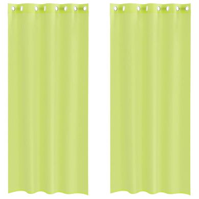 Rideaux En Voile Avec Oeillets 2 Pièces Vert Pomme 140x245 Cm