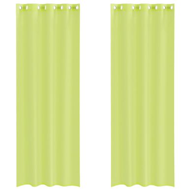 Rideaux En Voile Avec Oeillets 2 Pièces Vert Pomme 140x260 Cm
