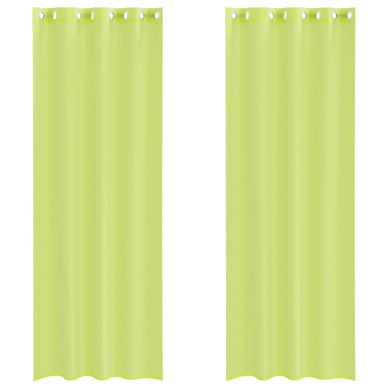 Rideaux En Voile Avec Oeillets 2 Pièces Vert Pomme 140x300 Cm