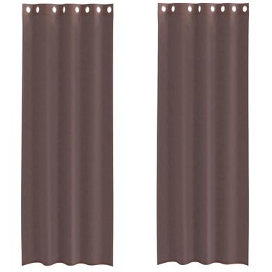 Rideaux En Voile Avec Oeillets 2 Pièces Marron 140x300 Cm