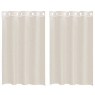 Rideaux En Voile Avec Oeillets 2 Pièces Crème 140x175 Cm