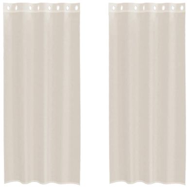Rideaux En Voile Avec Oeillets 2 Pièces Crème 140x225 Cm