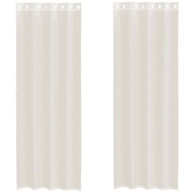 Rideaux En Voile Avec Oeillets 2 Pièces Crème 140x260 Cm
