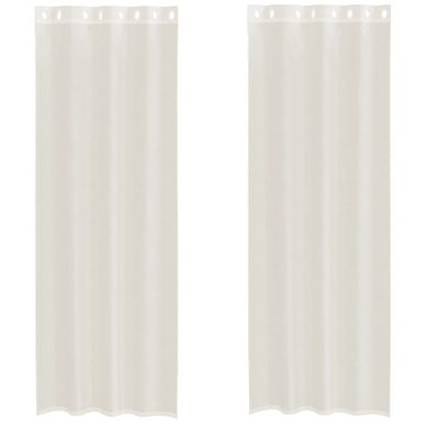Rideaux En Voile Avec Oeillets 2 Pièces Crème 140x300 Cm