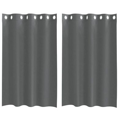 Rideaux En Voile Avec Oeillets 2 Pièces Gris Foncé 140x175 Cm