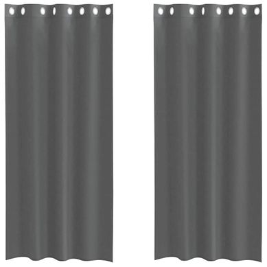 Rideaux En Voile Avec Oeillets 2 Pièces Gris Foncé 140x225 Cm