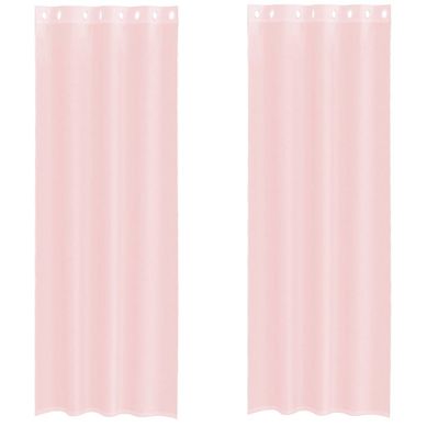 Rideaux En Voile Avec Oeillets 2 Pièces Rose Clair 140x260 Cm