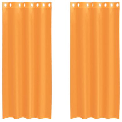 Rideaux En Voile Avec Oeillets 2 Pièces Orange 140x245 Cm