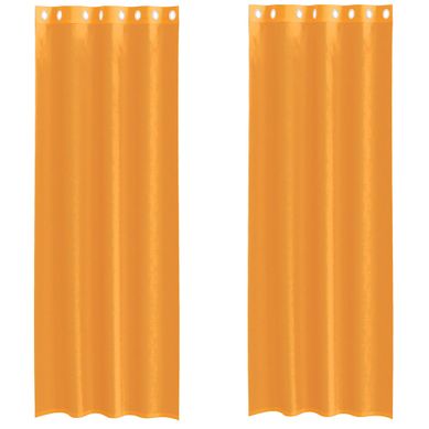 Rideaux En Voile Avec Oeillets 2 Pièces Orange 140x260 Cm