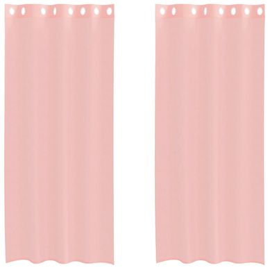 Rideaux En Voile Avec Oeillets 2 Pièces Rose 140x245 Cm