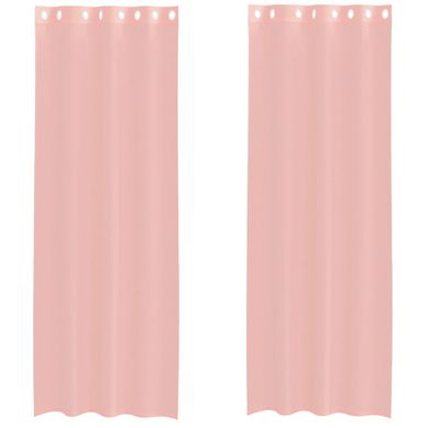 Rideaux En Voile Avec Oeillets 2 Pièces Rose 140 X 300 Cm