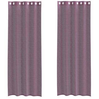 Rideaux En Voile Avec Oeillets 2 Pièces Violet 140x300 Cm Rideaux En Voile Avec Oeillets 2 Pièces Violet 140x300 Cm