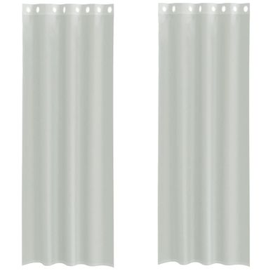 Rideaux En Voile Avec Oeillets 2 Pièces Gris Clair 140x260 Cm