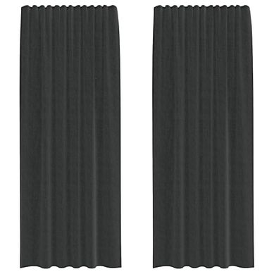 Rideaux En Voile Avec Passe-tringle 2 Pièces Noir