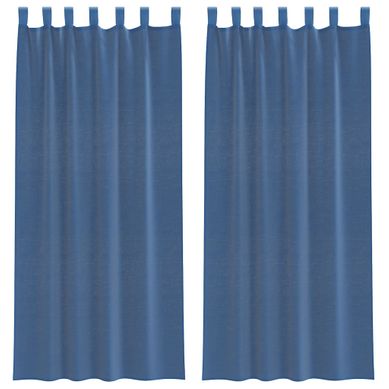 Rideaux En Voile Avec Passe-tringles 2 Pièces Bleu Royal