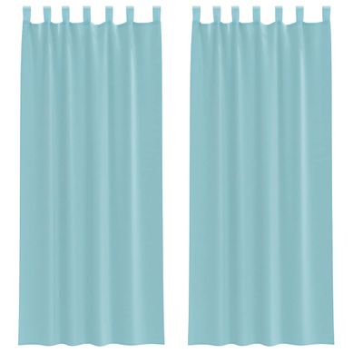 Rideaux En Voile Avec Passe-tringles 2 Pièces Turquoise