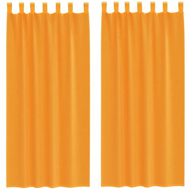 Rideaux En Voile Avec Boucles 2 Pièces Orange 140x225 Cm