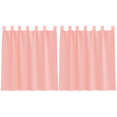 Rideaux En Voile Avec Boucles 2 Pièces Rose 140x140 Cm
