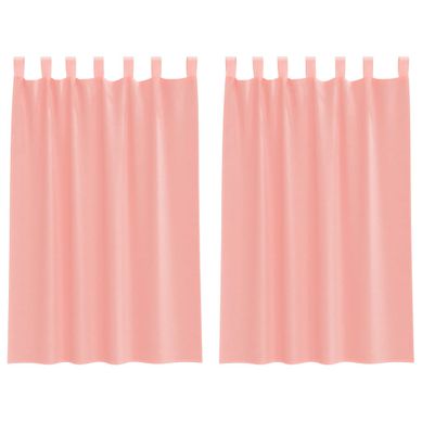 Rideaux En Voile Avec Boucles 2 Pièces Rose 140x175 Cm