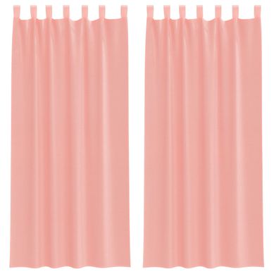 Rideaux En Voile Avec Boucles 2 Pièces Rose 140x225 Cm