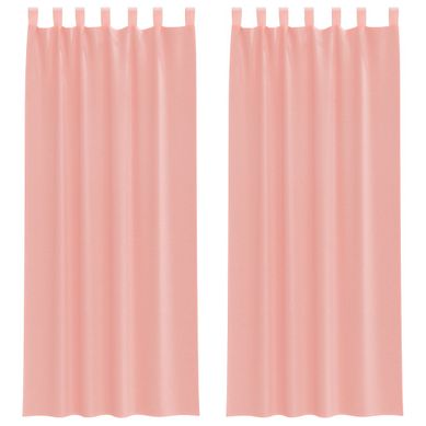 Rideaux En Voile Avec Boucles 2 Pièces Rose 140x260 Cm