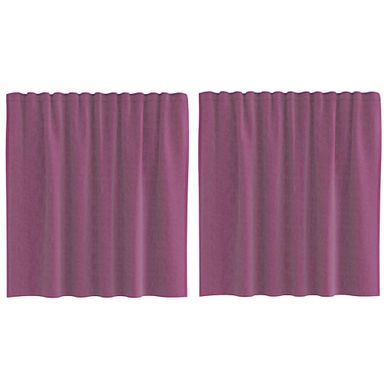 Rideaux En Voile Avec Boucles 2 Pièces Violet 140x140 Cm Rideaux En Voile Avec Boucles 2 Pièces Violet 140x140 Cm