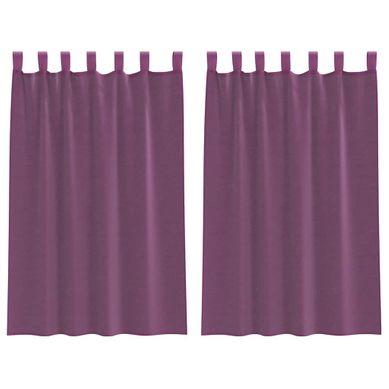 Rideaux En Voile Avec Boucles 2 Pièces Violet 140x175 Cm Rideaux En Voile Avec Boucles 2 Pièces Violet 140x175 Cm