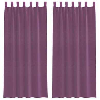 Rideaux En Voile Avec Boucles 2 Pièces Violet 140x245 Cm Rideaux En Voile Avec Boucles 2 Pièces Violet 140x245 Cm