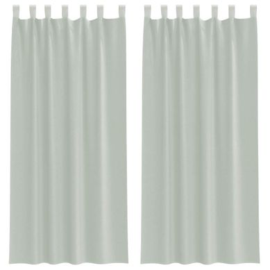 Rideaux En Voile Avec Boucles 2 Pièces Gris Clair 140x225 Cm