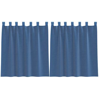 Rideaux En Voile Avec Boucles 2 Pièces Bleu Royal 140x140 Cm