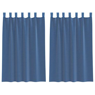 Rideaux En Voile Avec Boucles 2 Pièces Bleu Royal 140x175 Cm