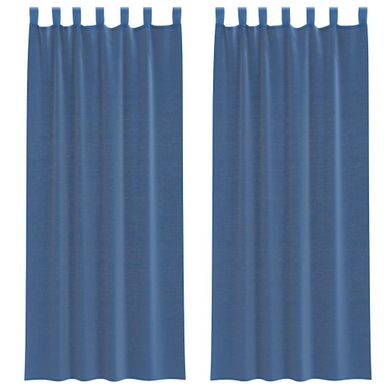 Rideaux En Voile Avec Boucles 2 Pièces Bleu Royal 140x260 Cm