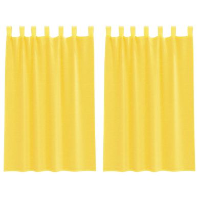 Rideaux En Voile Avec Boucles 2 Pièces Jaune 140x175 Cm