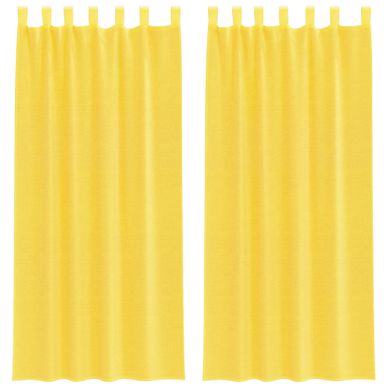 Rideaux En Voile Avec Boucles 2 Pièces Jaune 140x245 Cm