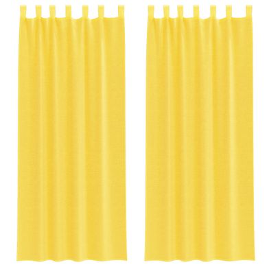Rideaux En Voile Avec Boucles 2 Pièces Jaune 140x260 Cm