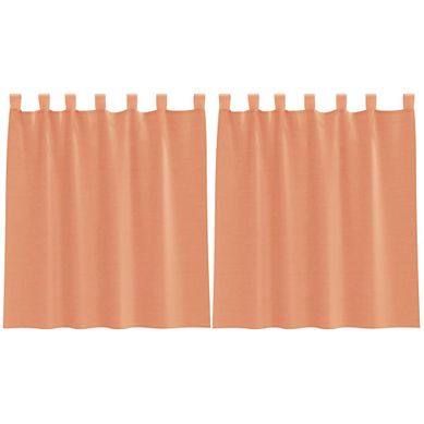 Rideaux En Voile Avec Boucles 2 Pièces Terre Cuite 140x140 Cm