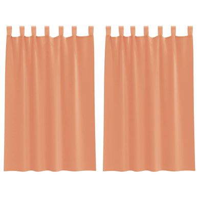 Rideaux En Voile Avec Boucles 2 Pièces Terre Cuite 140x175 Cm