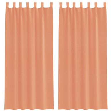 Rideaux En Voile Avec Boucles 2 Pièces Terre Cuite 140x225 Cm